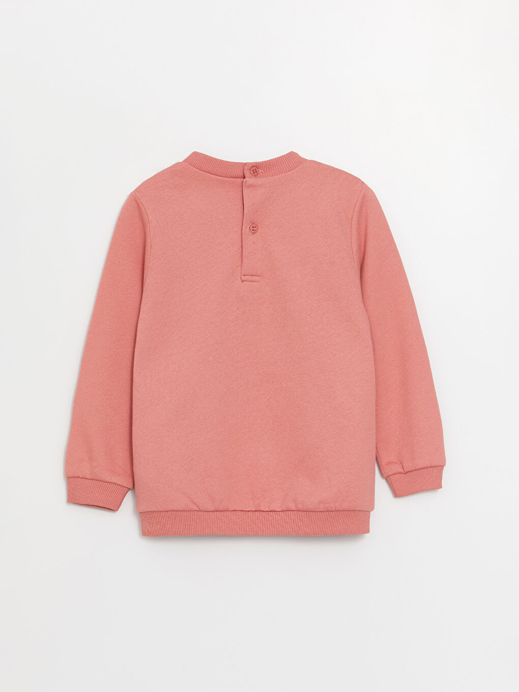 LCW ECO Pembe Bisiklet Yaka Baskılı Kız Bebek Sweatshirt ve Pantolon 2'li Takım - 2