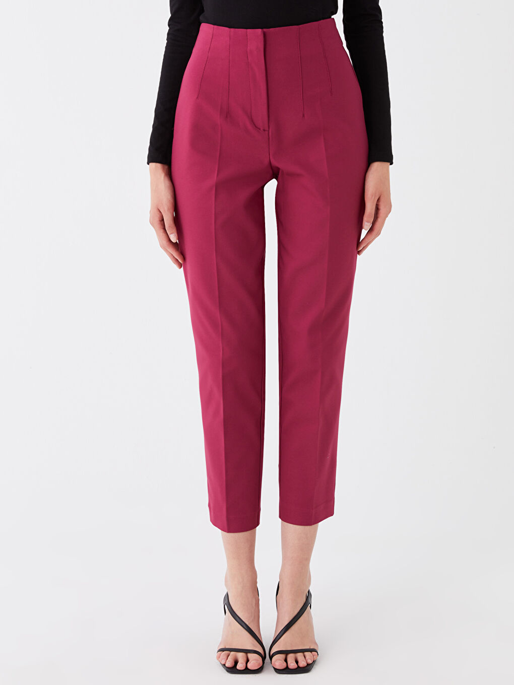 بنطلون سادة بقصة رفيعة للسيدات-2