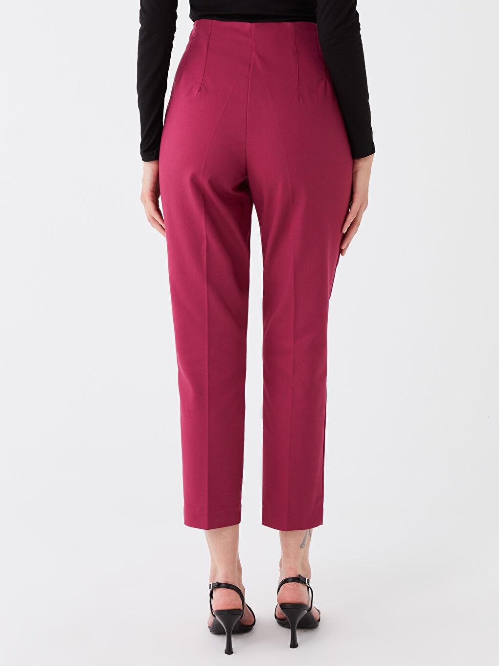 بنطلون سادة بقصة رفيعة للسيدات-4