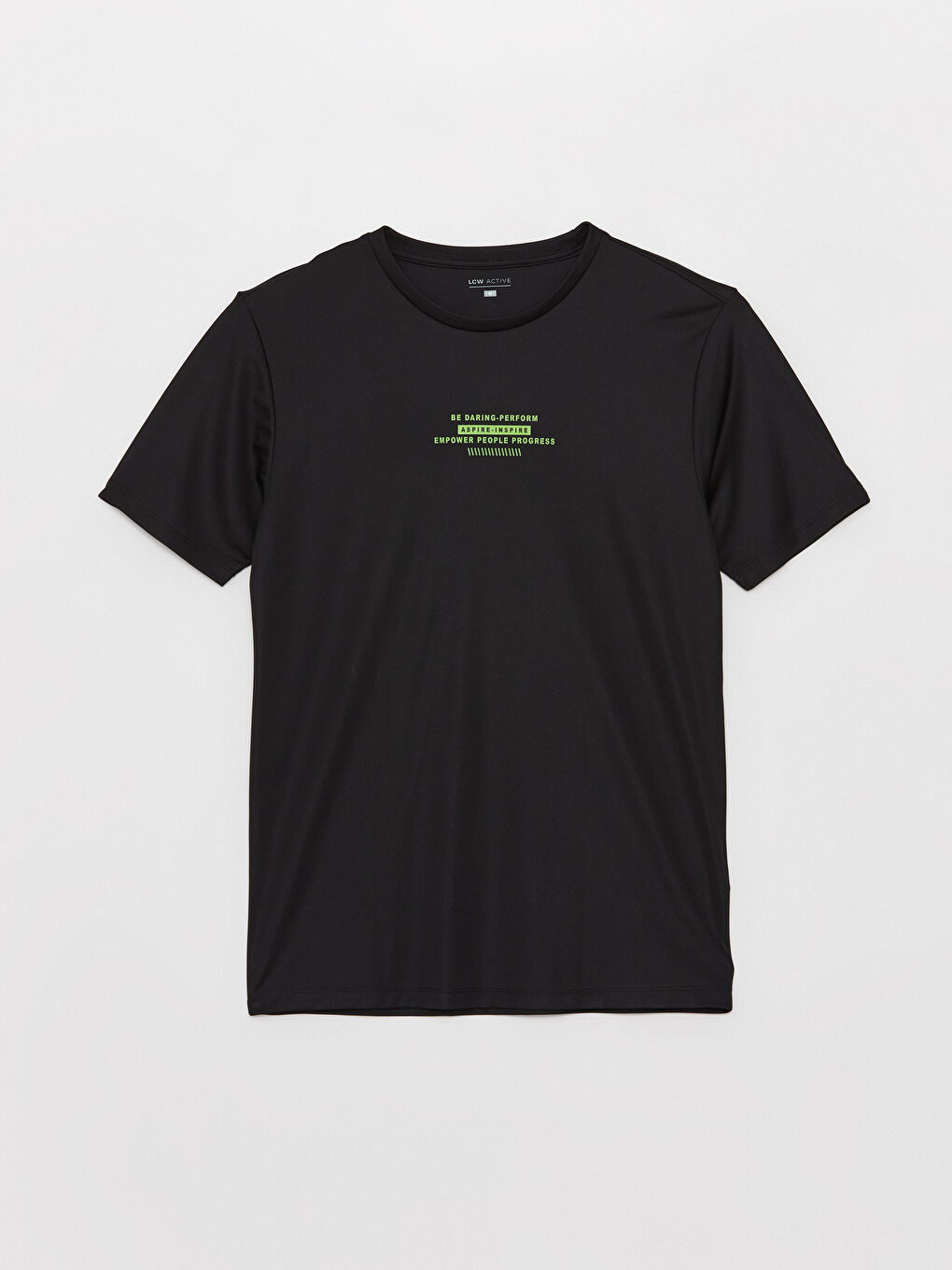 Siyah Bisiklet Yaka Kısa Kollu Erkek Spor Tişört-3