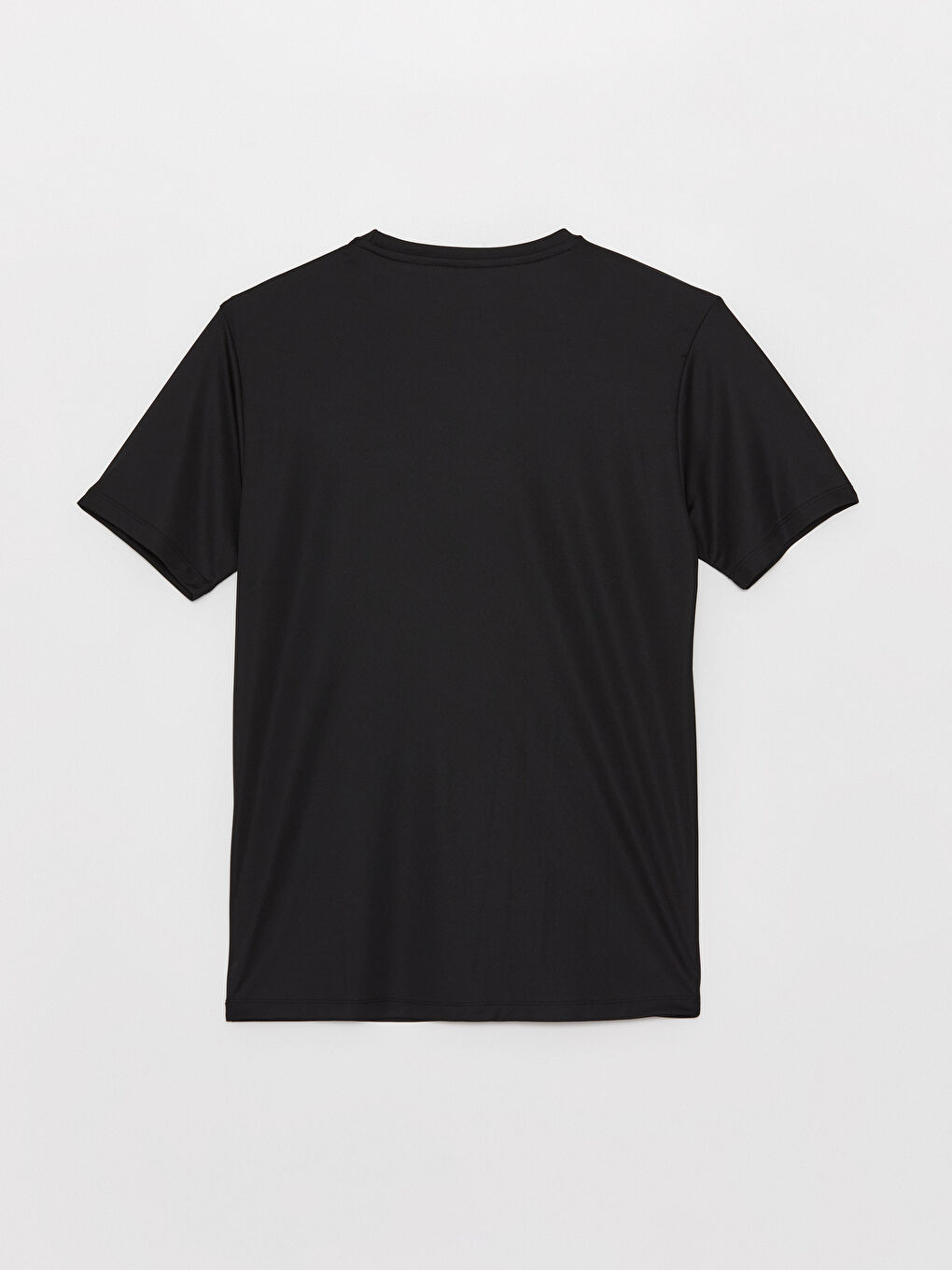 Siyah Bisiklet Yaka Kısa Kollu Erkek Spor Tişört-4