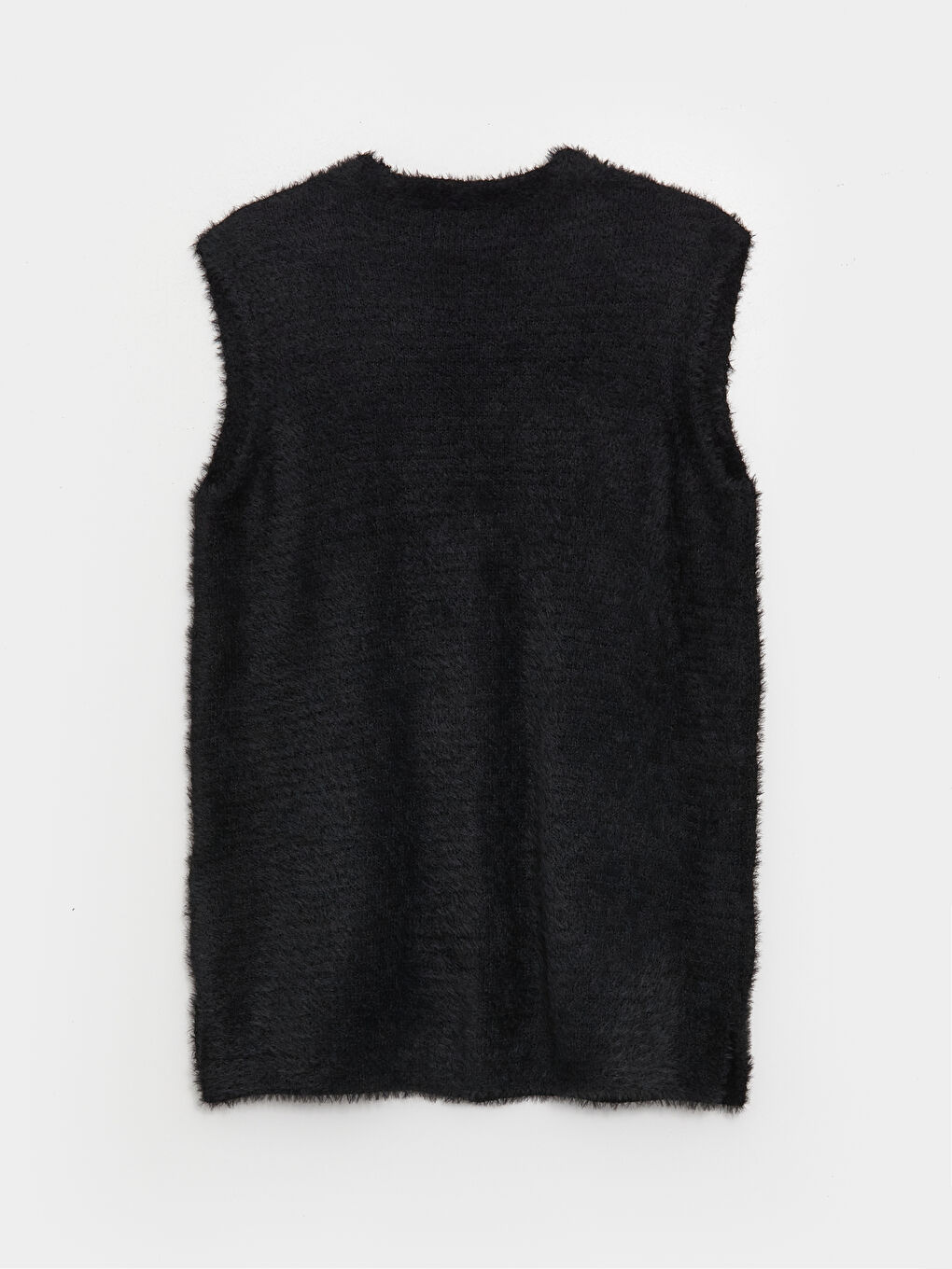 Siyah V Yaka Kadın Triko Yelek-6