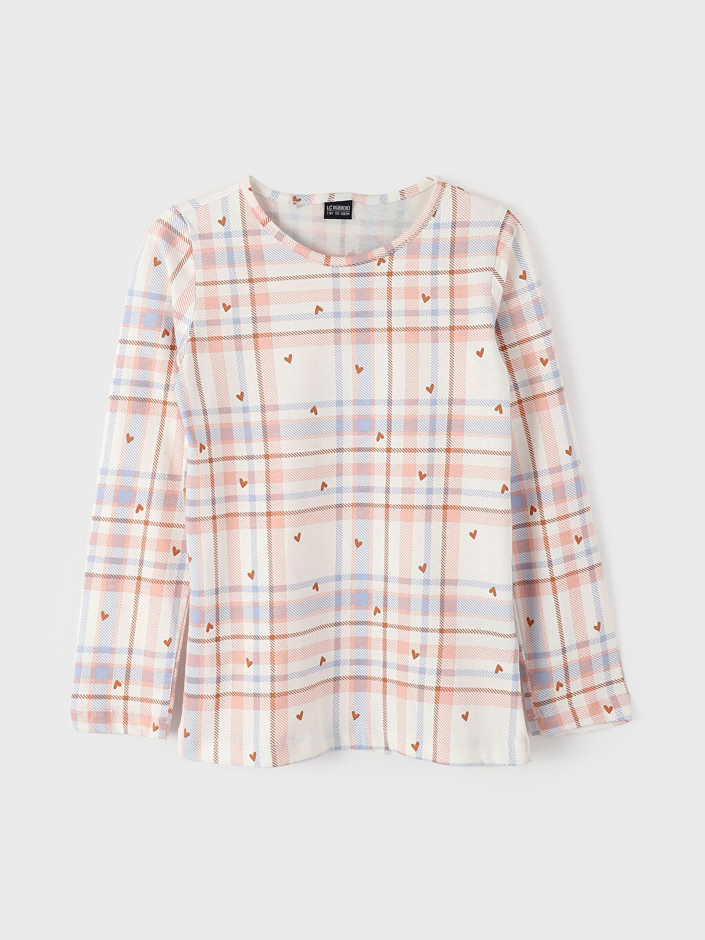 Crew Neck Printed Long Sleeve Girls' Pyjama Set-1