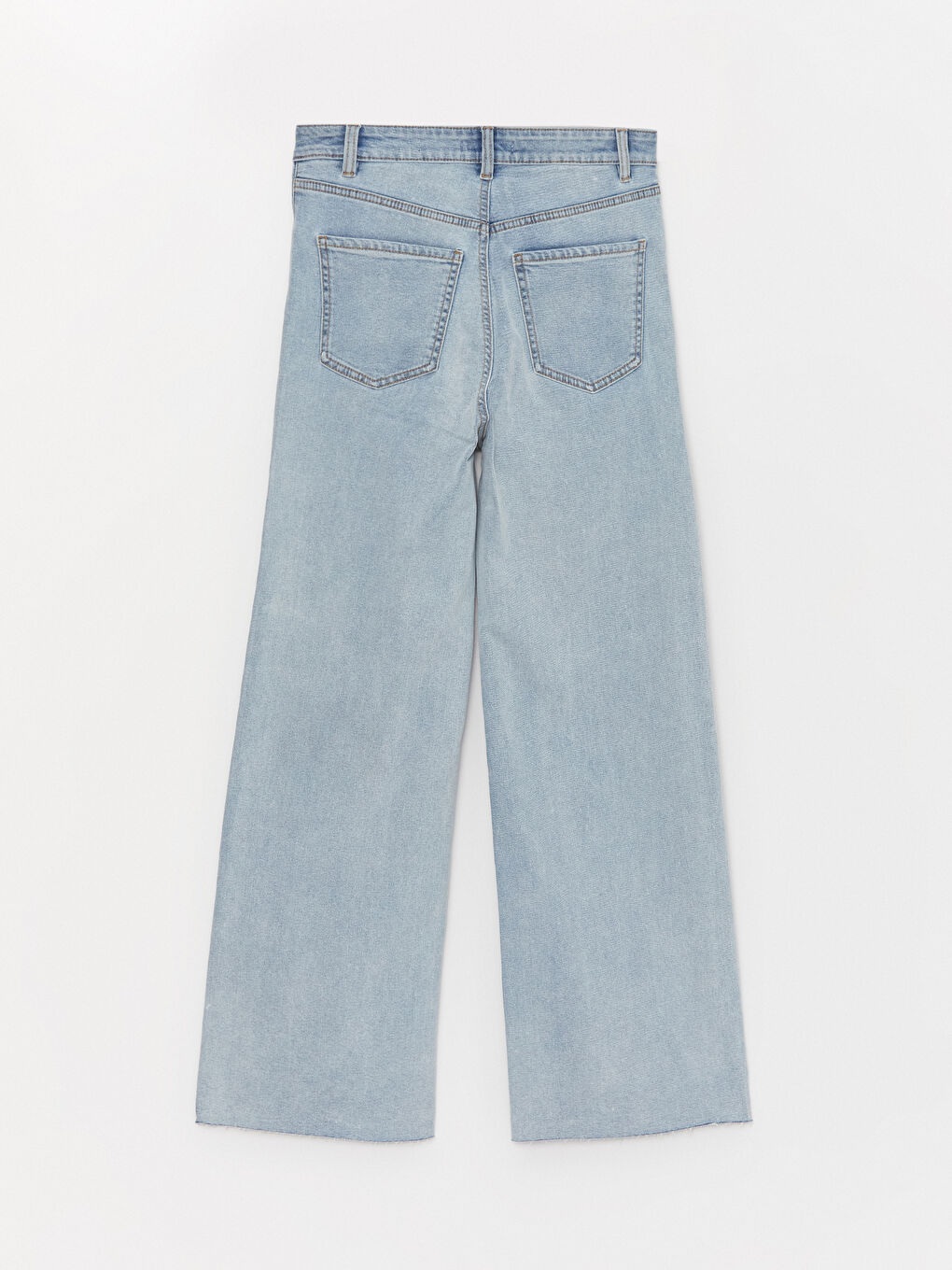 Jean Taille Haute Jambe Large pour Femmes-6