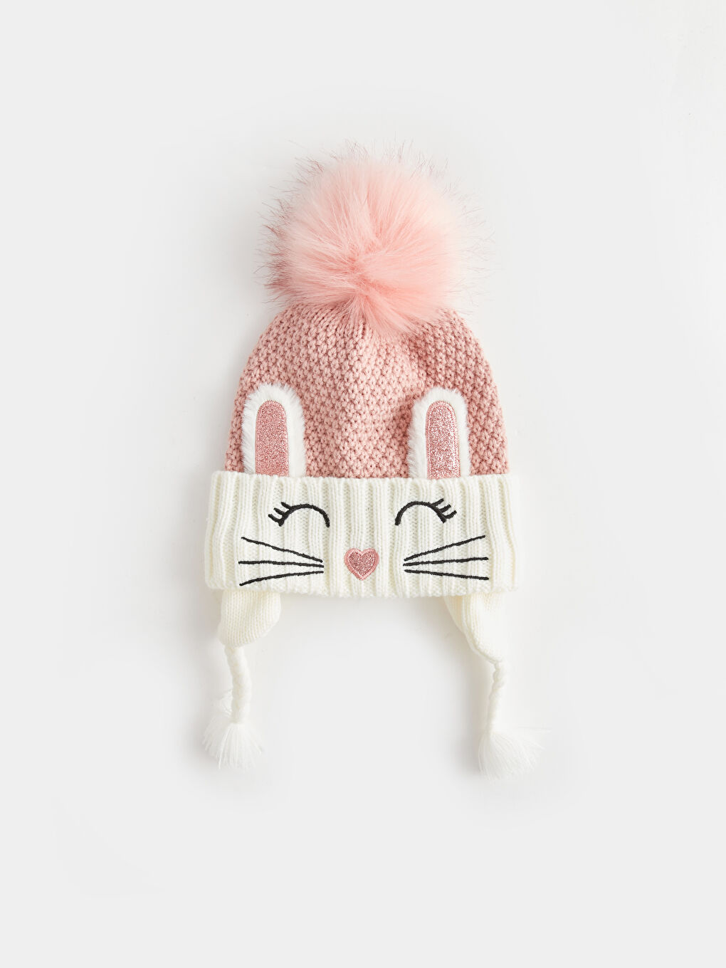Embroidered Pompom Detailed Girl Beanie -W3DM85Z4-FTG