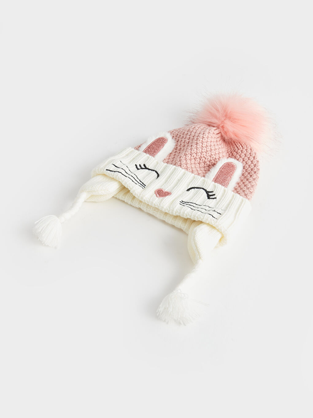 Embroidered Pompom Detailed Girl Beanie -W3DM85Z4-FTG