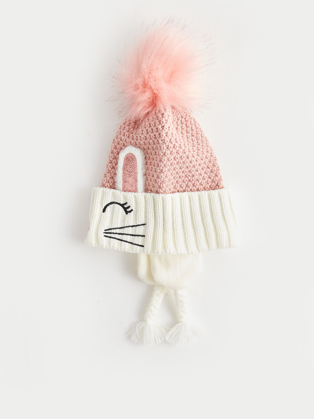 Embroidered Pompom Detailed Girl Beanie -W3DM85Z4-FTG