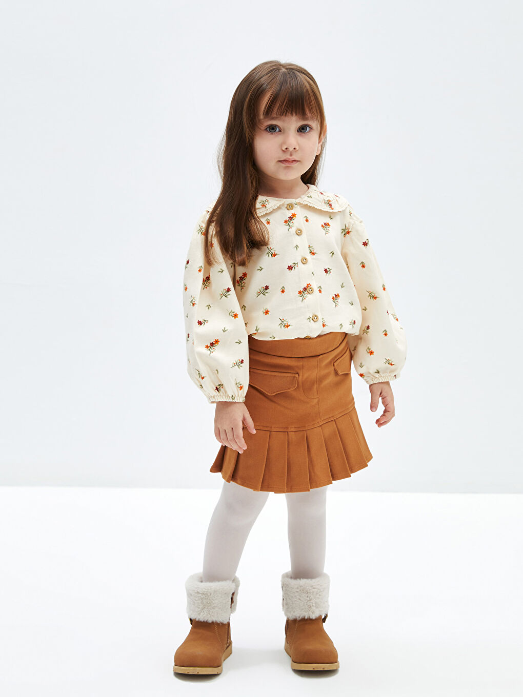 Basic Elastic Waist Baby Girl Skirt and Pantyhose 2-Pack Set