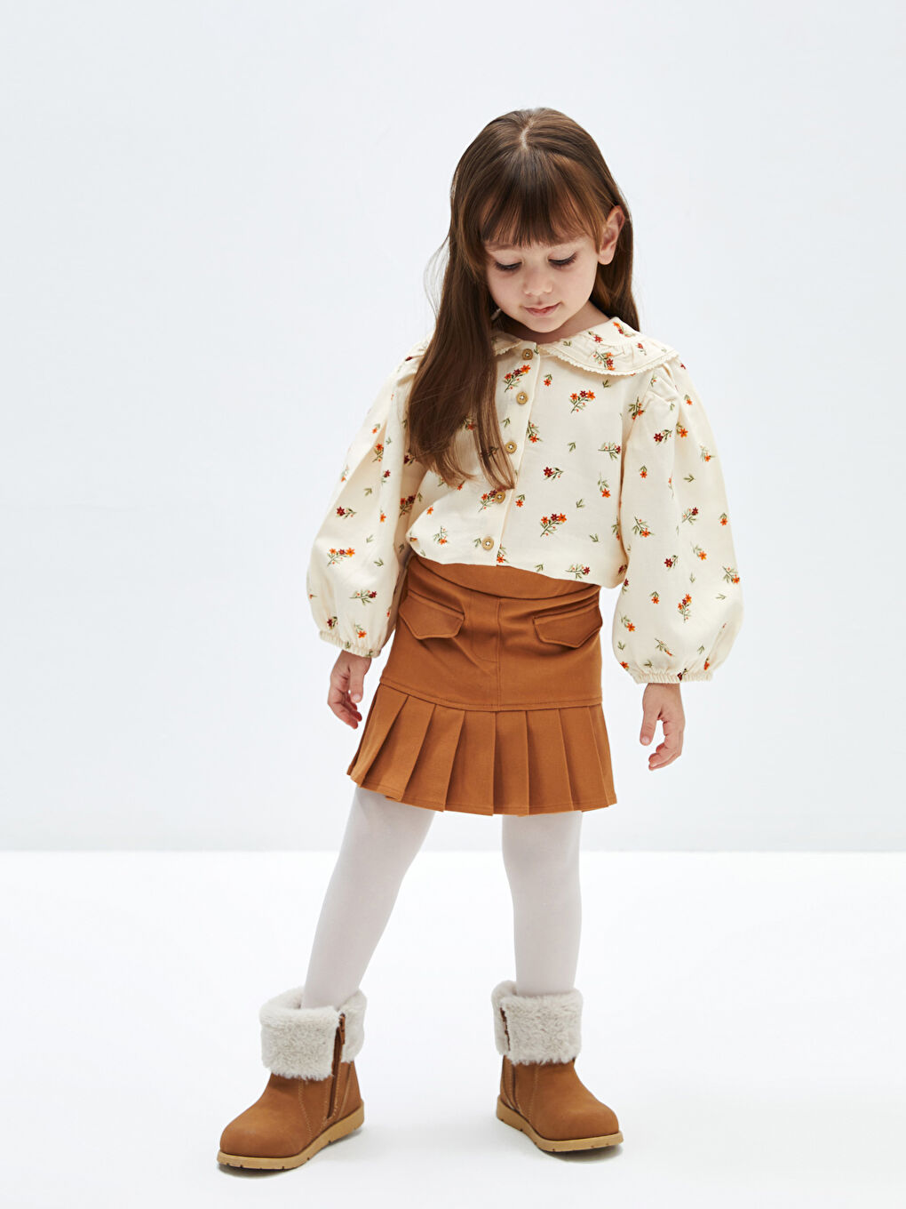 Basic Elastic Waist Baby Girl Skirt and Pantyhose 2-Pack Set-1