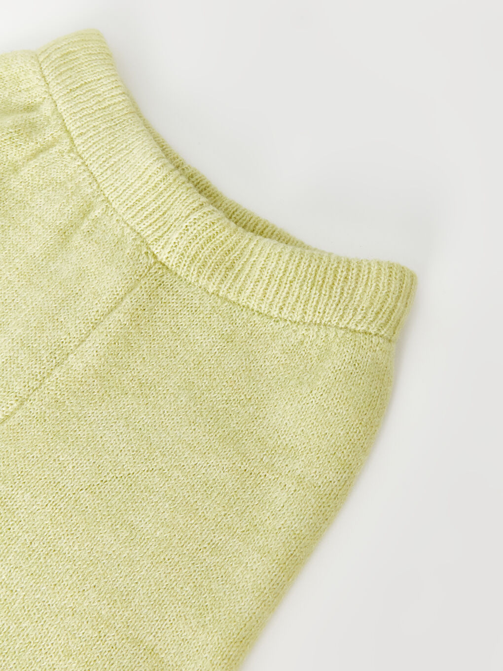 Ekru Bisiklet Yaka Kız Bebek Triko Kazak ve Pantolon 2'li-5