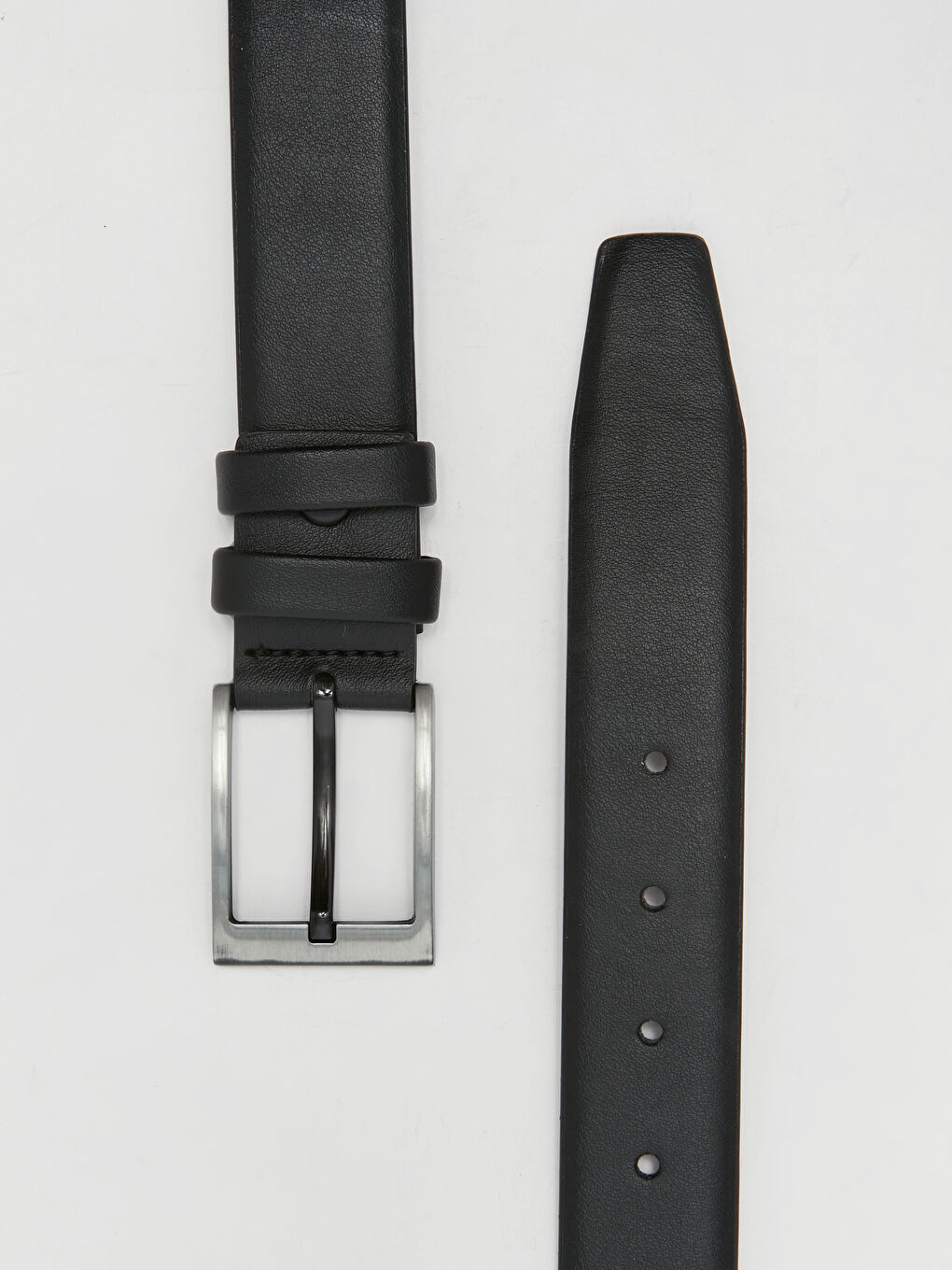 Siyah Deri Görünümlü Erkek Kemer-2