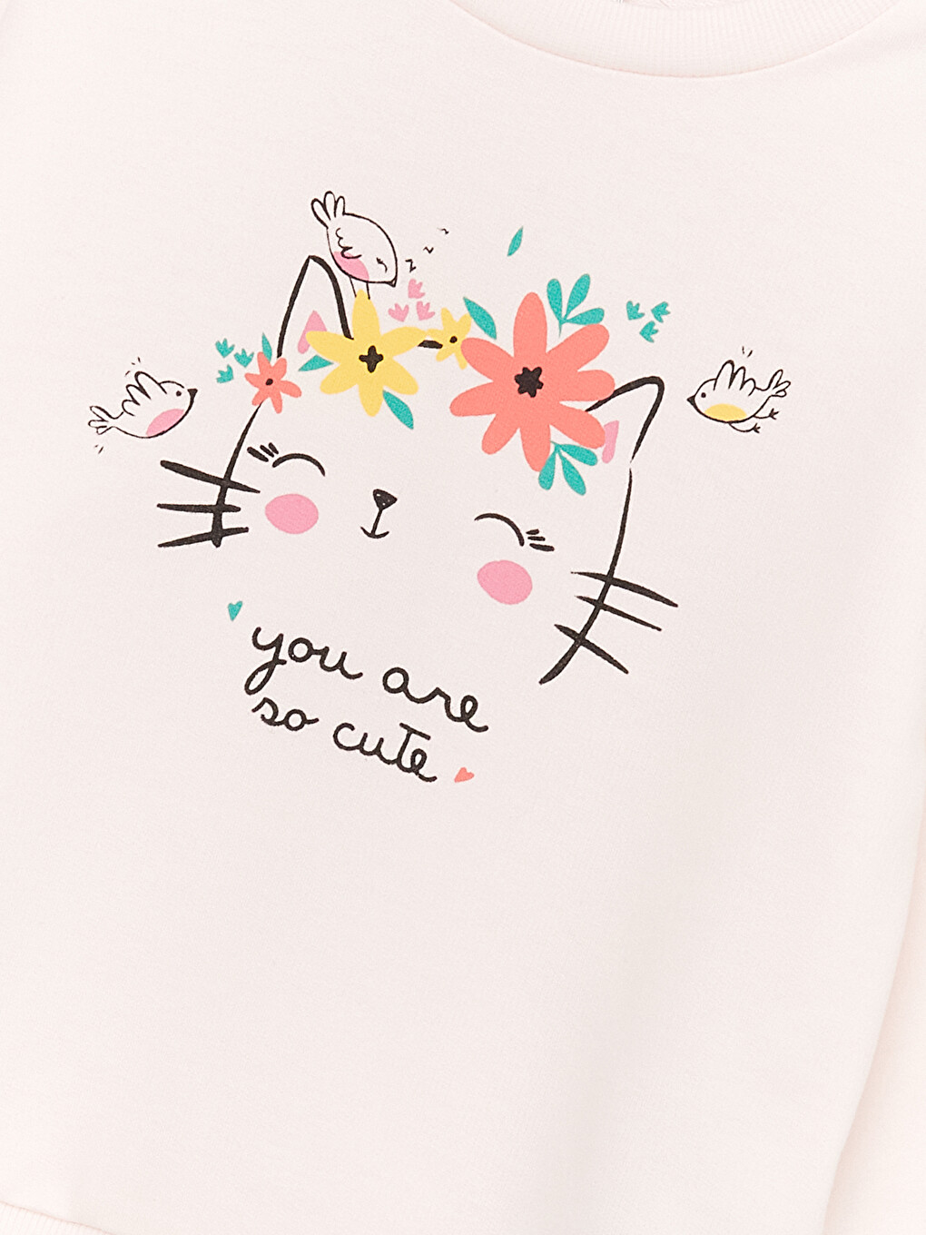 Crew Neck Long Sleeve Printed Baby Girls' Sweatshirt-2