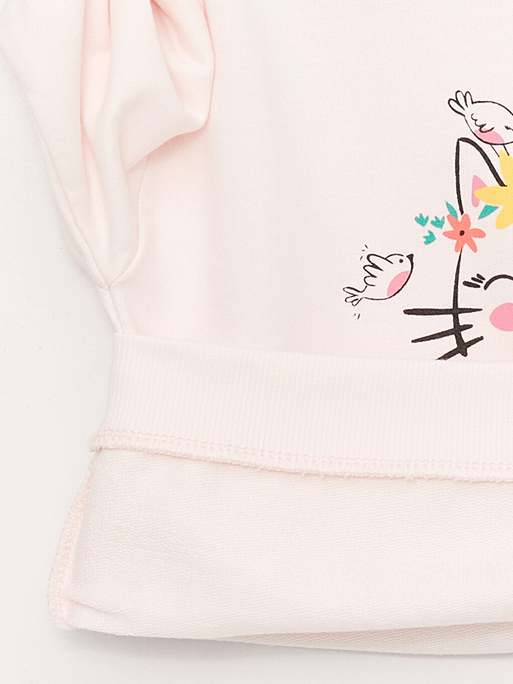 Crew Neck Long Sleeve Printed Baby Girls' Sweatshirt-3