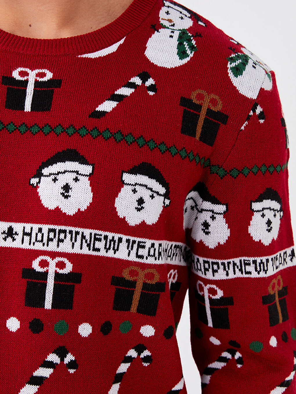 XSIDE Rundhalsausschnitt Langarm Weihnachtsmotiv Herren Strickpullover -W3DN26Z8-SNJ