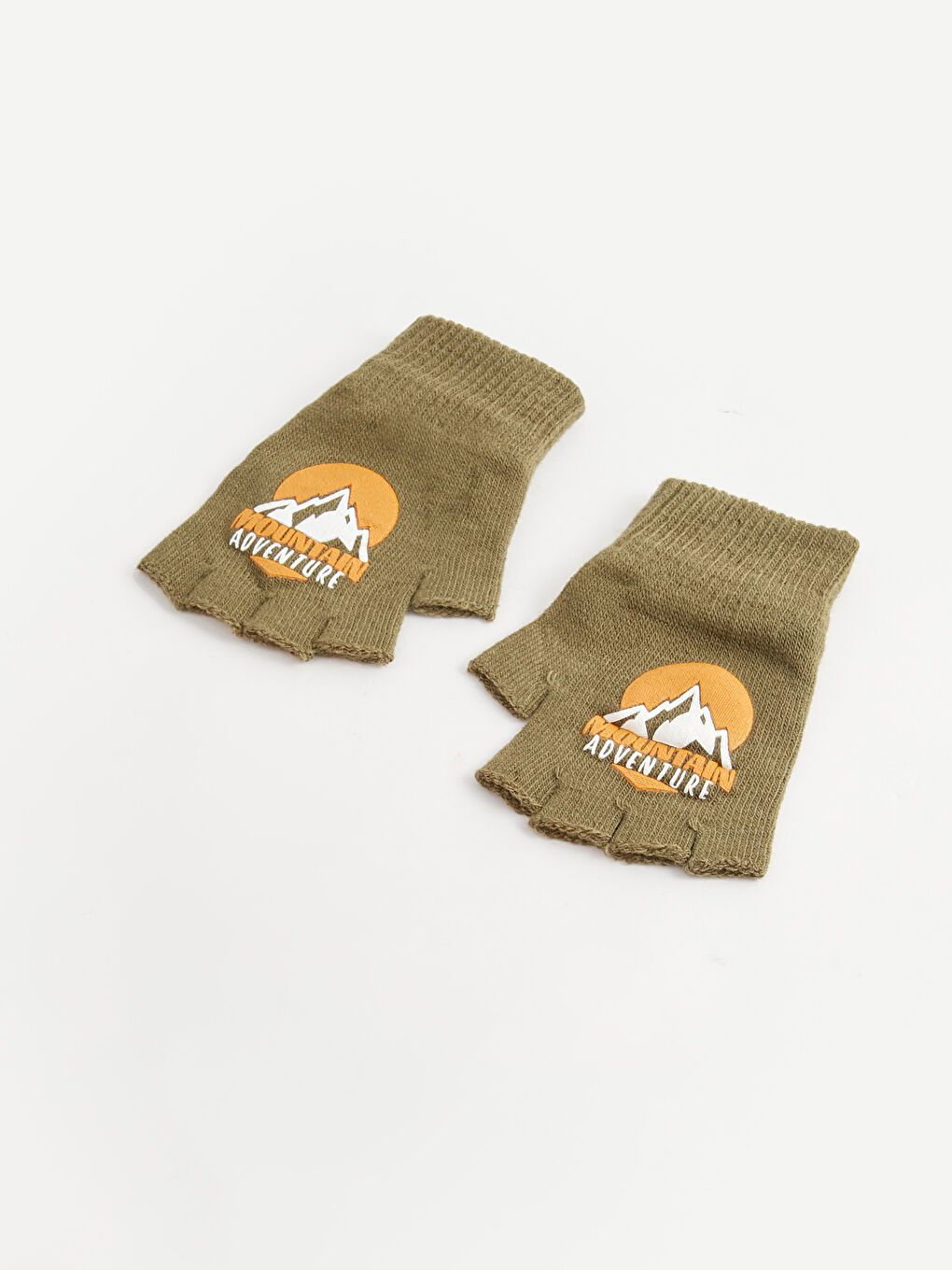 Haki  Baskılı Erkek Çocuk Parmaksız Eldiven