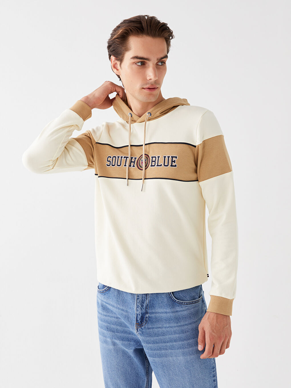 SOUTHBLUE Karışık Uzun Kollu Baskılı Erkek Hoodie