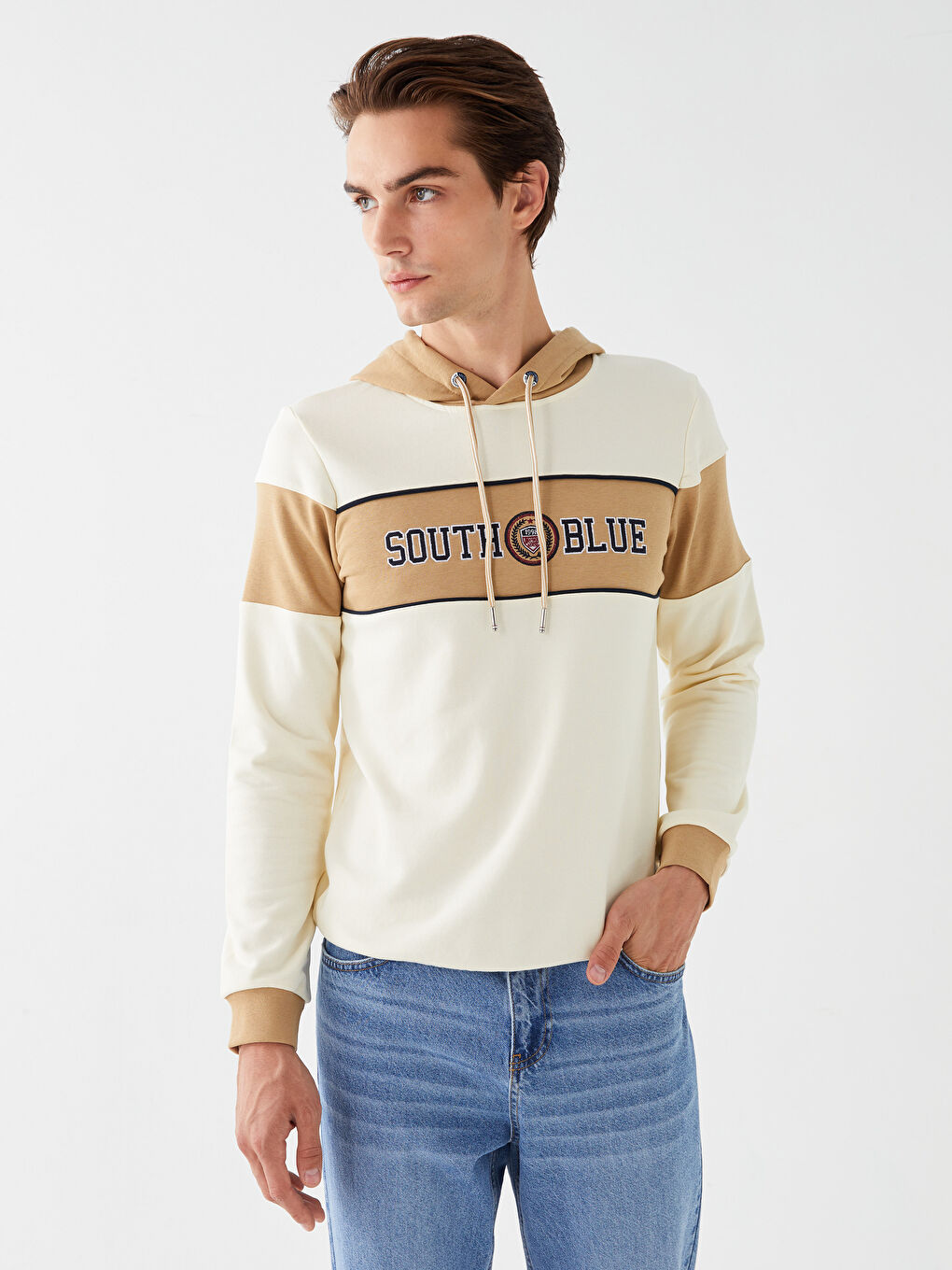 SOUTHBLUE Karışık Uzun Kollu Baskılı Erkek Hoodie - 1