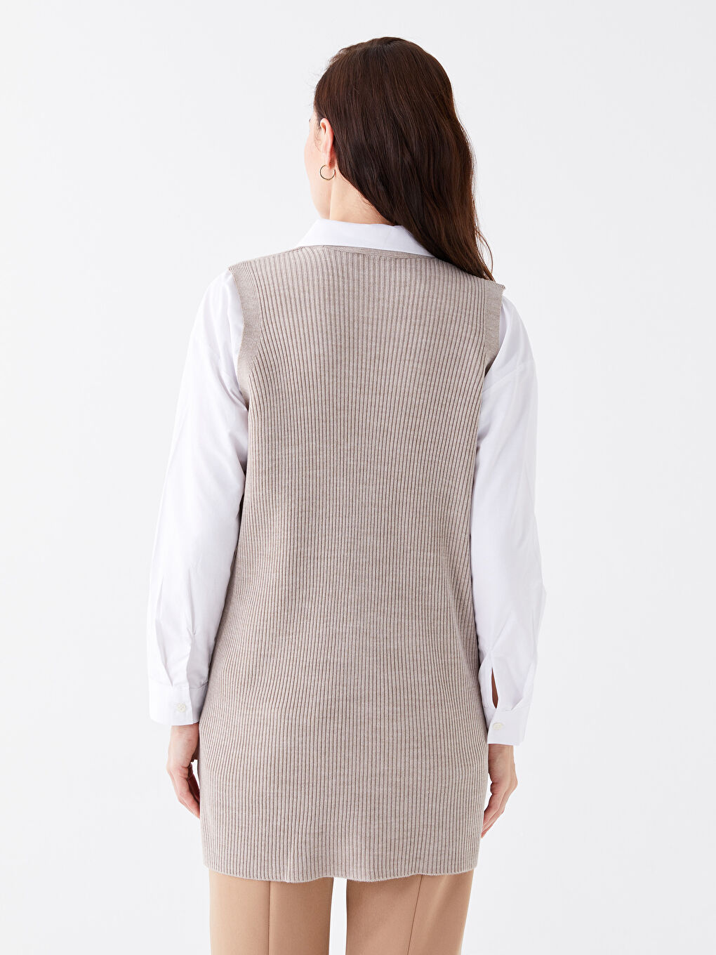 LCW Grace V Neck Women's Knitwear Waistcoat -W3DN59Z8-VH8