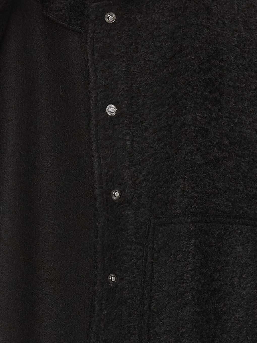 Siyah Dik Yaka Düz Oversize Kadın Kaşe Kaban-8