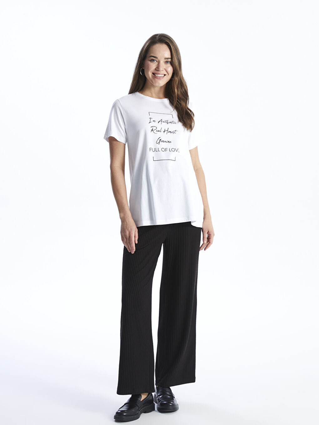 Κοντομάνικο T-Shirt Εγκυμοσύνης με Στρογγυλή Λαιμόκοψη και Εκτύπωση-2