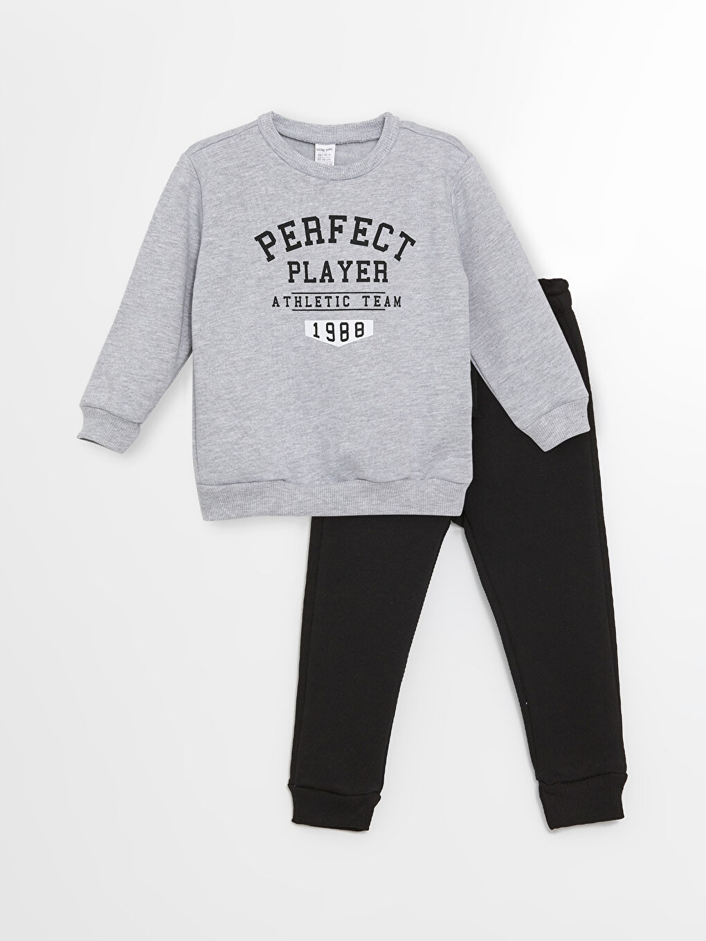 LCW baby Crew Neck Long Sleeve Printed Baby Boys' Sweatshirt and Sweatpants 2 Pack Set -W3DN87Z1-D5P