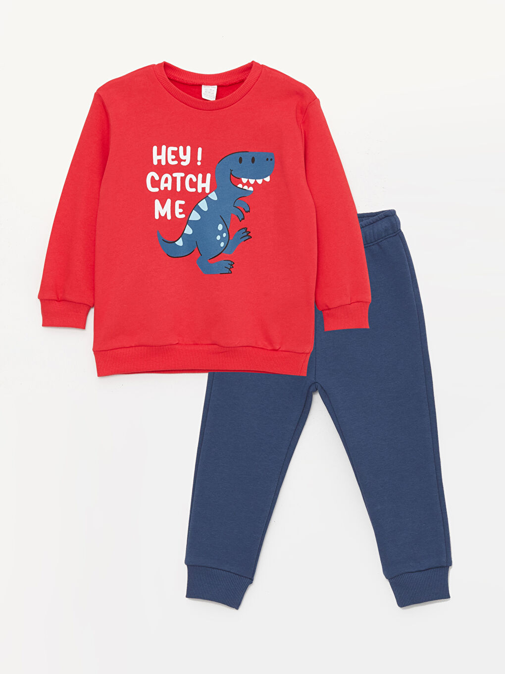LCW baby Rundhalsausschnitt Langarm Bedrucktes Baby Jungen Sweatshirt und Hose 2er-Pack Set -W3DN90Z1-H1C