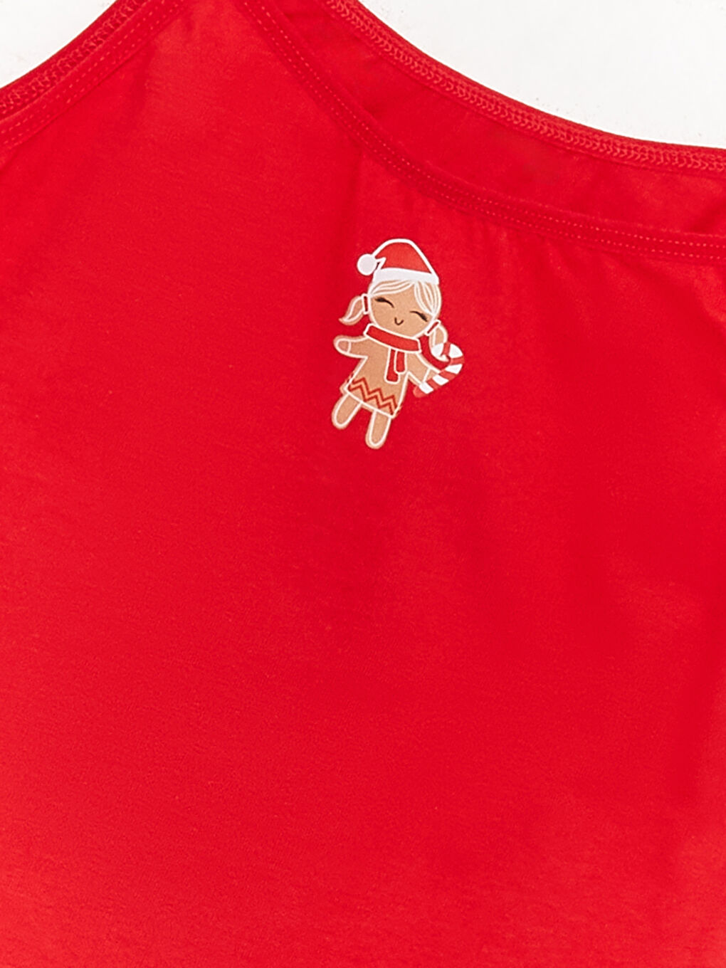 Kare Yaka Baskılı Askılı Pamuklu Kız Çocuk Atlet ve Külot-3