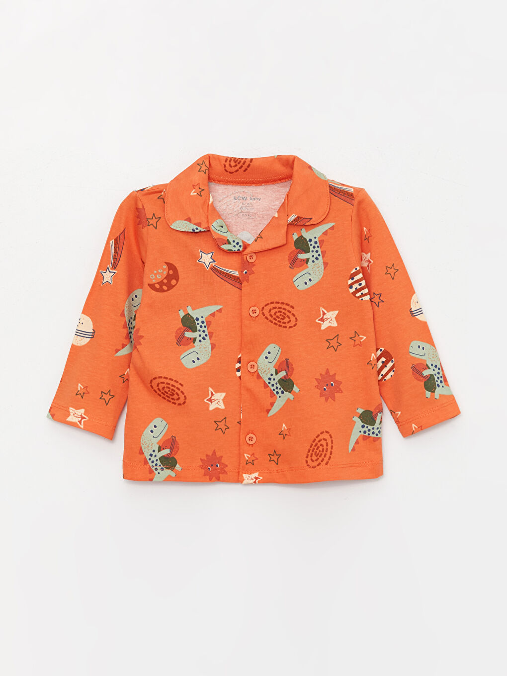 Yeşil Polo Yaka Baskılı Erkek Bebek 2'li Pijama Takımı-1