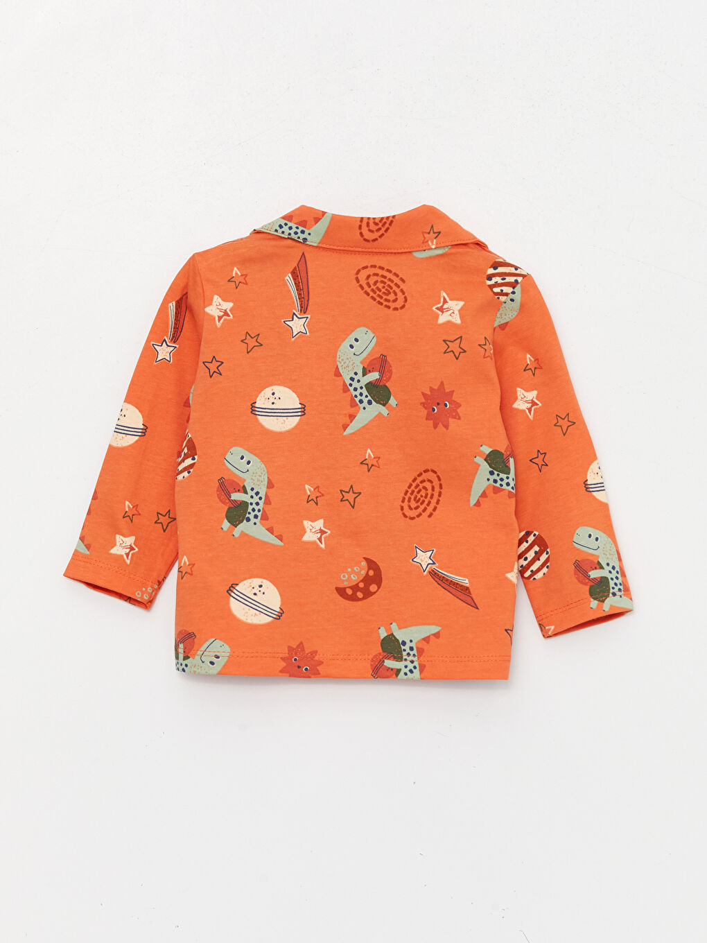 Yeşil Polo Yaka Baskılı Erkek Bebek 2'li Pijama Takımı-2