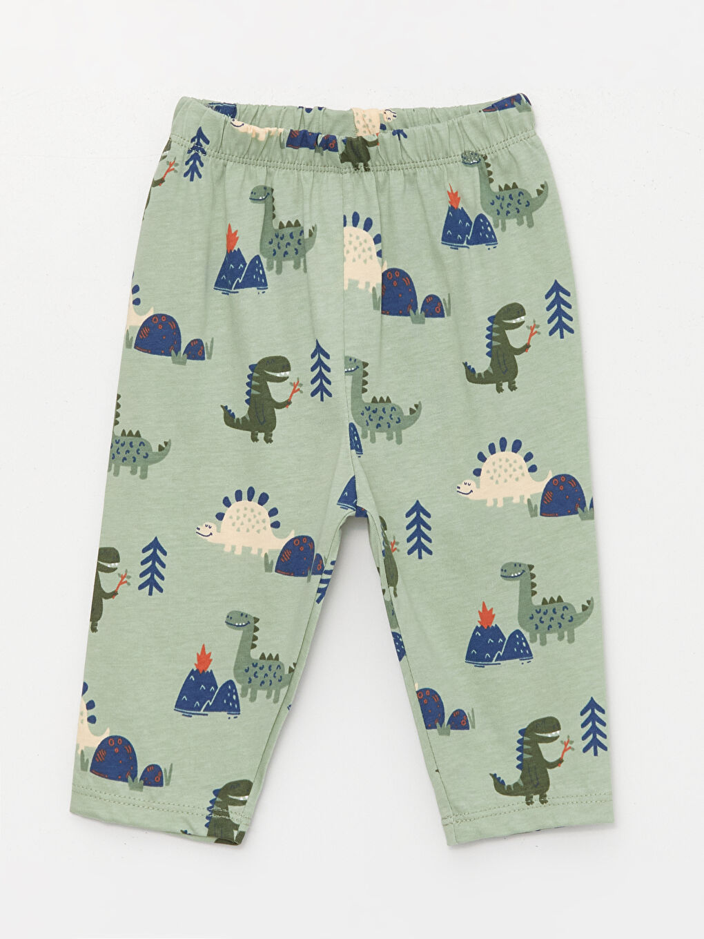 Yeşil Polo Yaka Baskılı Erkek Bebek 2'li Pijama Takımı-7