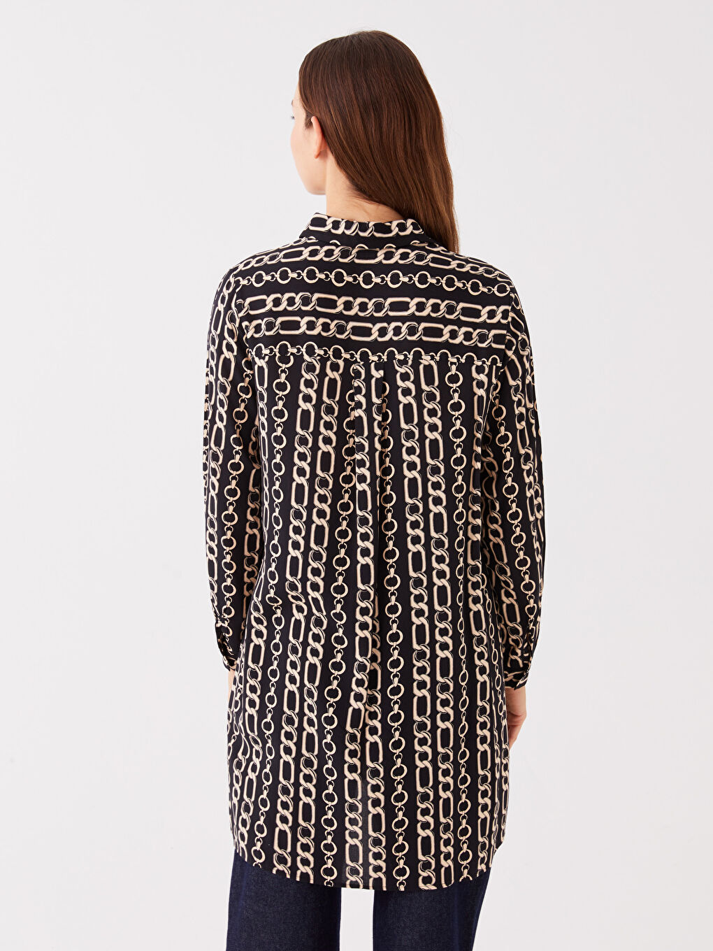 Karışık Desenli Kadın Gömlek Tunik-4