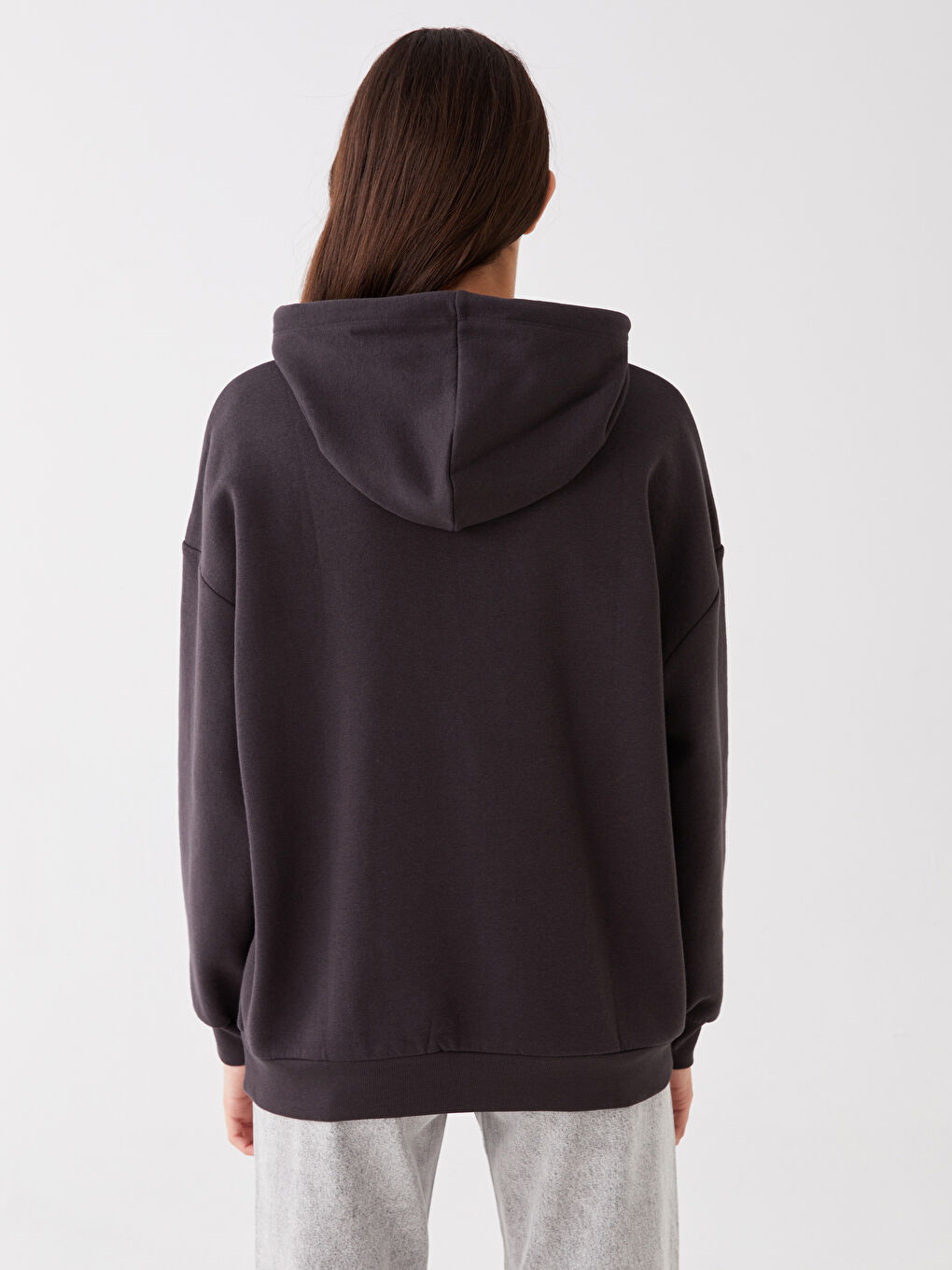 LCW Vision Printed Oversize Women's Thick Hoodie -W3DO55Z8-LY9