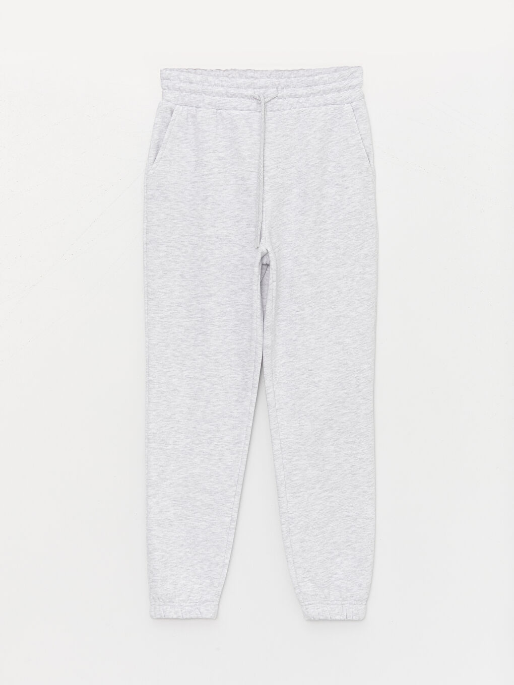 Gri Beli Lastikli Kadın Kalın Eşofman Altı-4