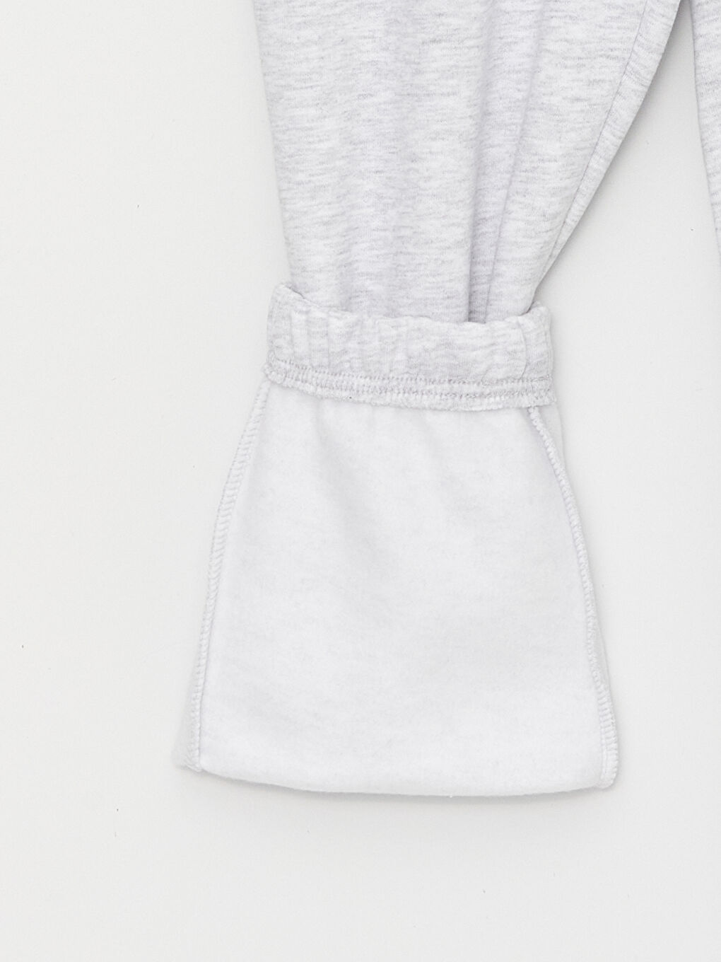 Gri Beli Lastikli Kadın Kalın Eşofman Altı-6