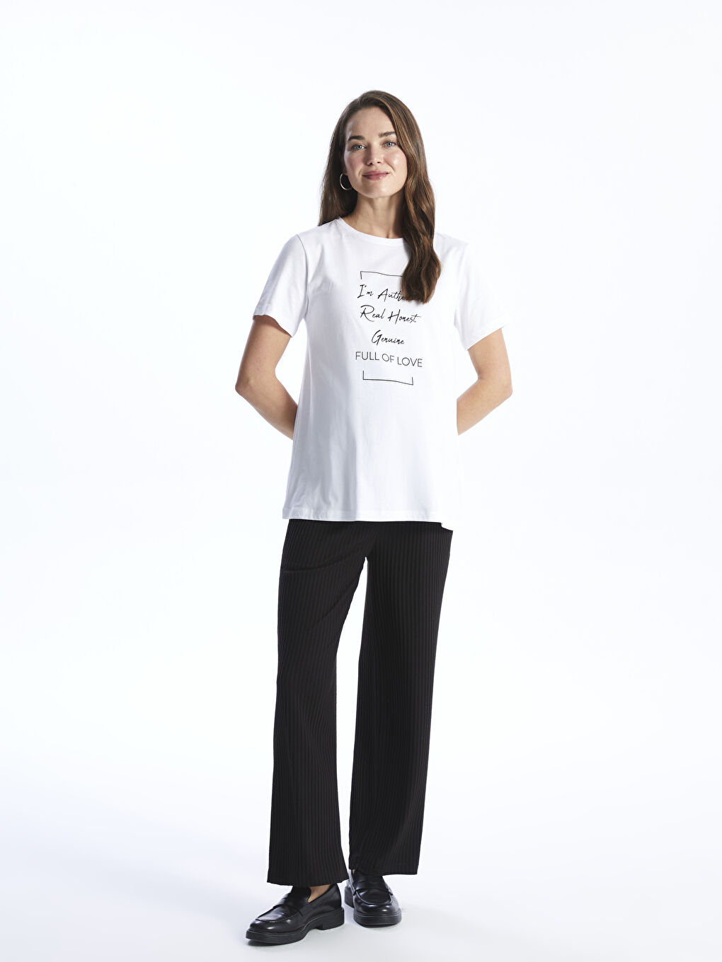 Over Bump Plain Wide Leg Maternity Trousers-1