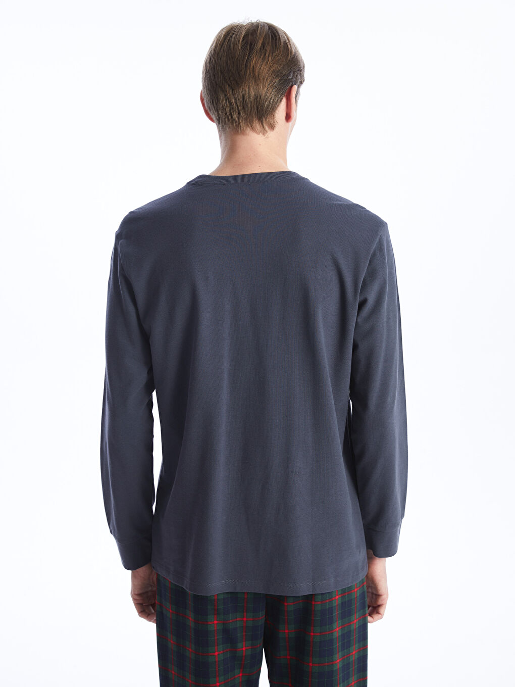Crew Neck Long Sleeve Men's Pyjama Top-4