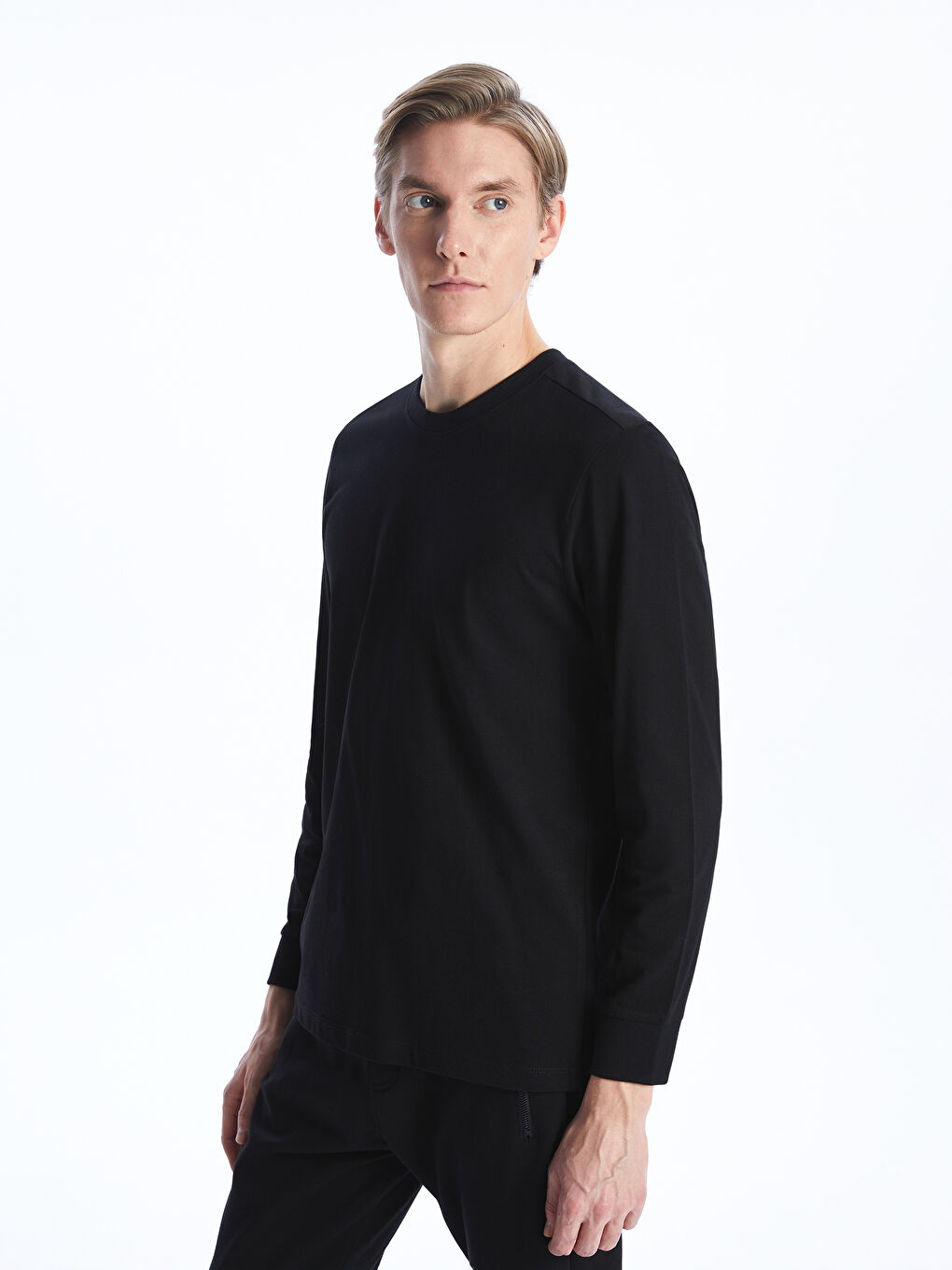 Crew Neck Long Sleeve Men's Pyjama Top-2
