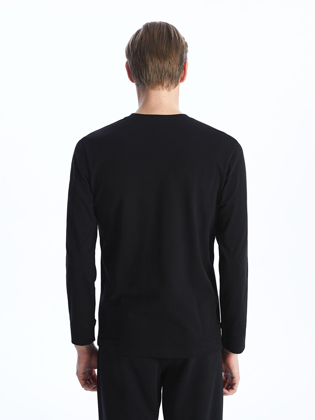 Crew Neck Long Sleeve Men's Pyjama Top-4