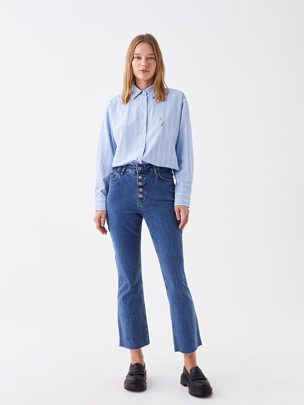 İndigo Mars Flare Kadın Jean Pantolon-1