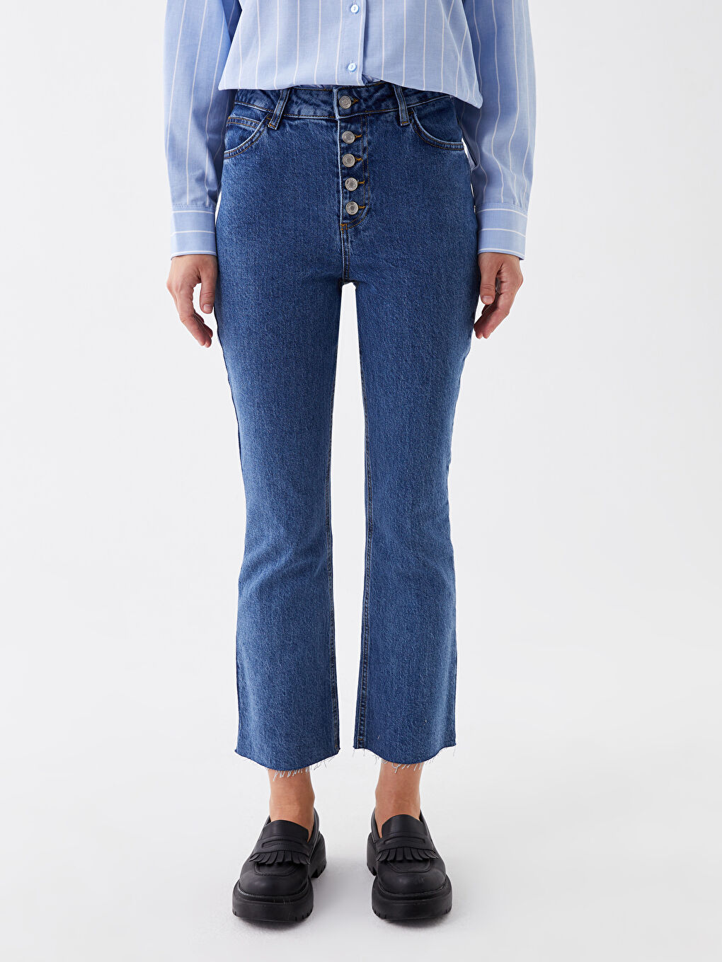 İndigo Mars Flare Kadın Jean Pantolon-2