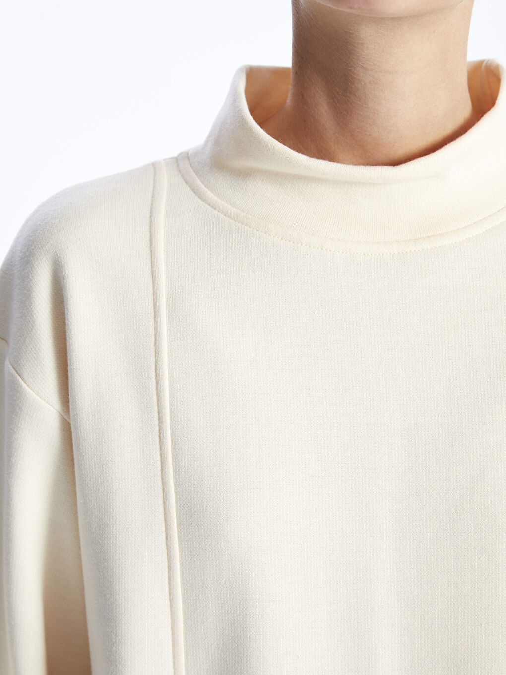 Funnel Neck Plain Long Sleeve Women's Tunic -W3DQ89Z8-L9Y