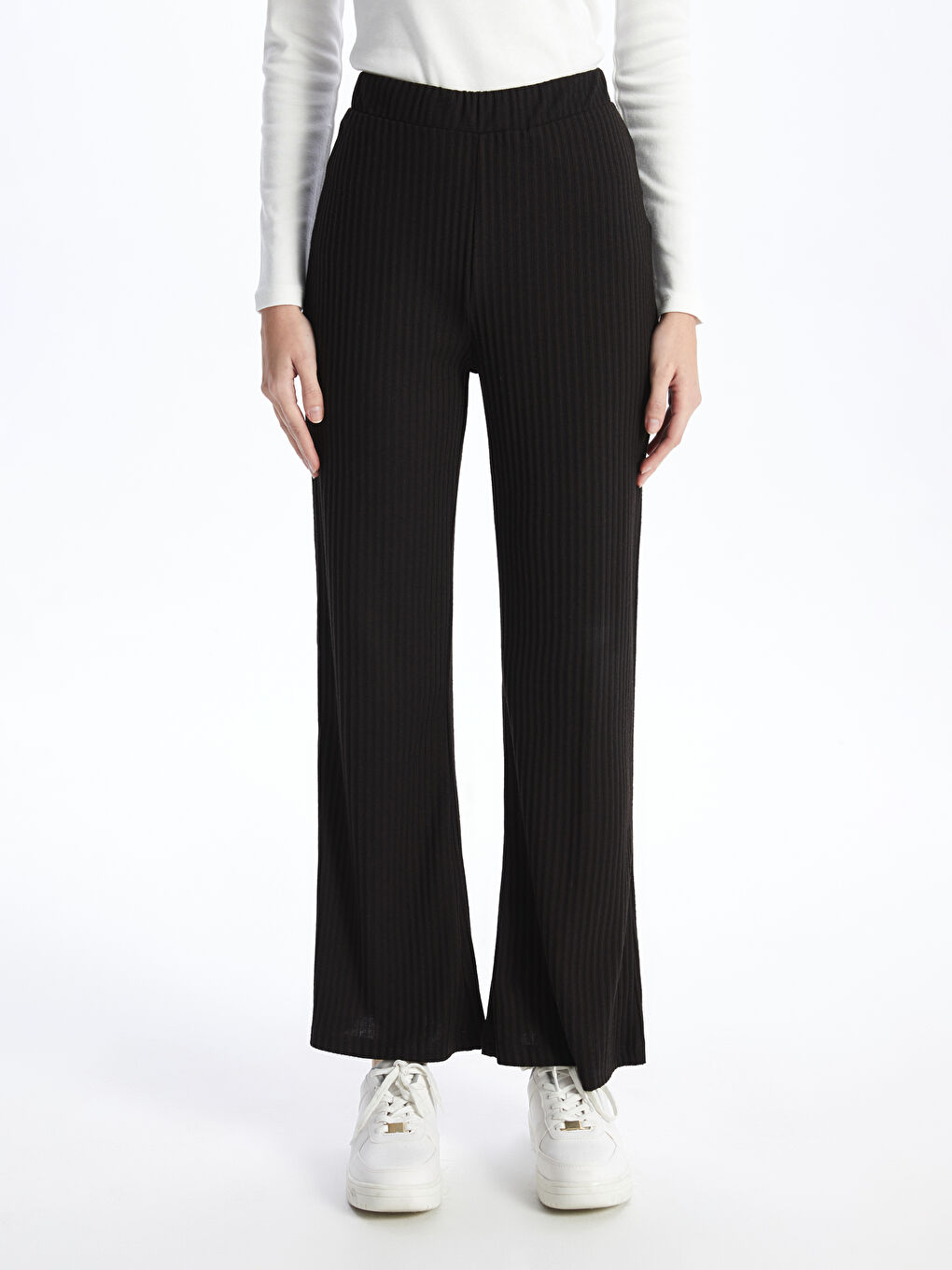 Elasticated Waist Slim Fit Women's Trousers-2