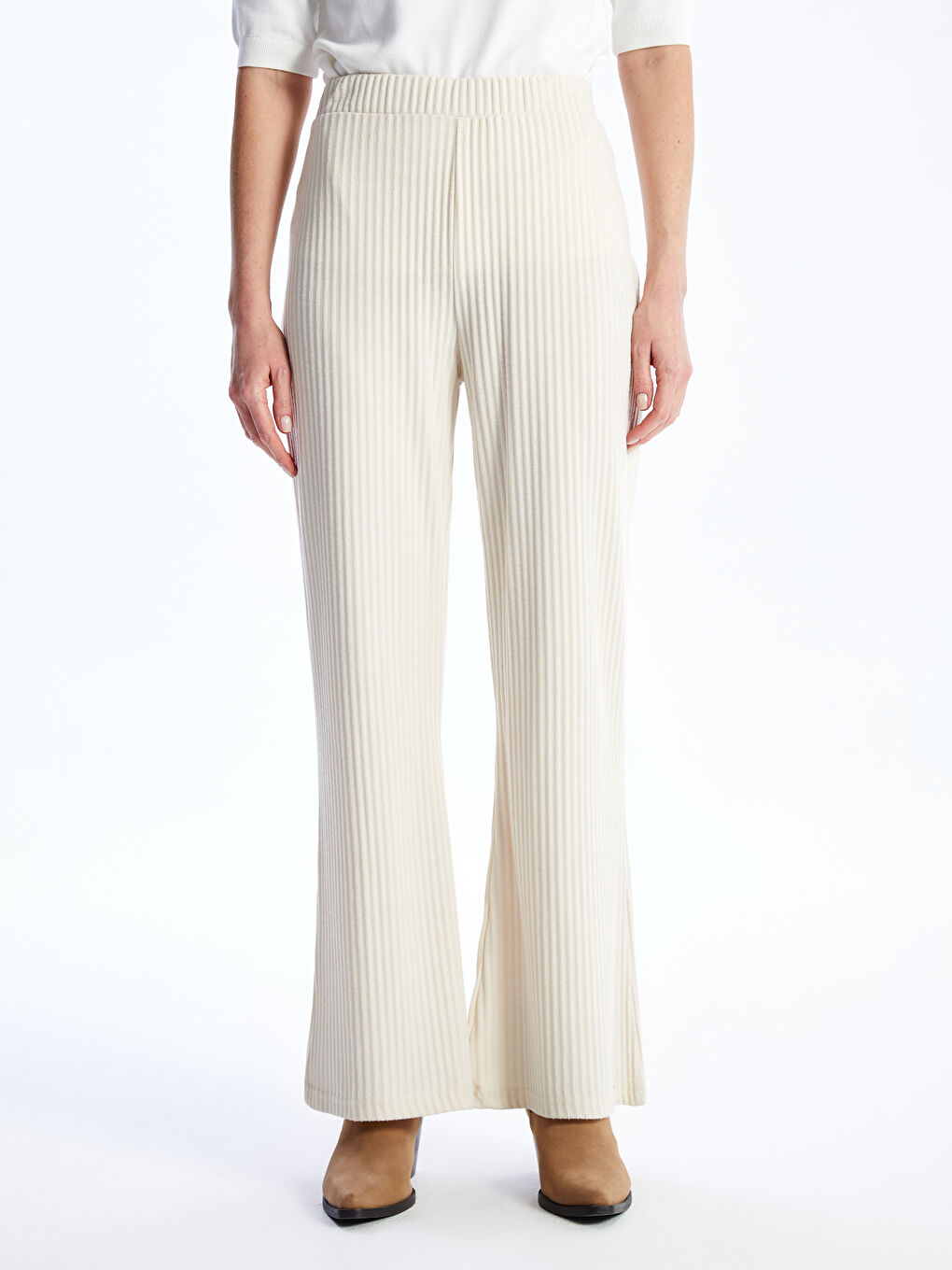 Elasticated Waist Slim Fit Women's Trousers-3