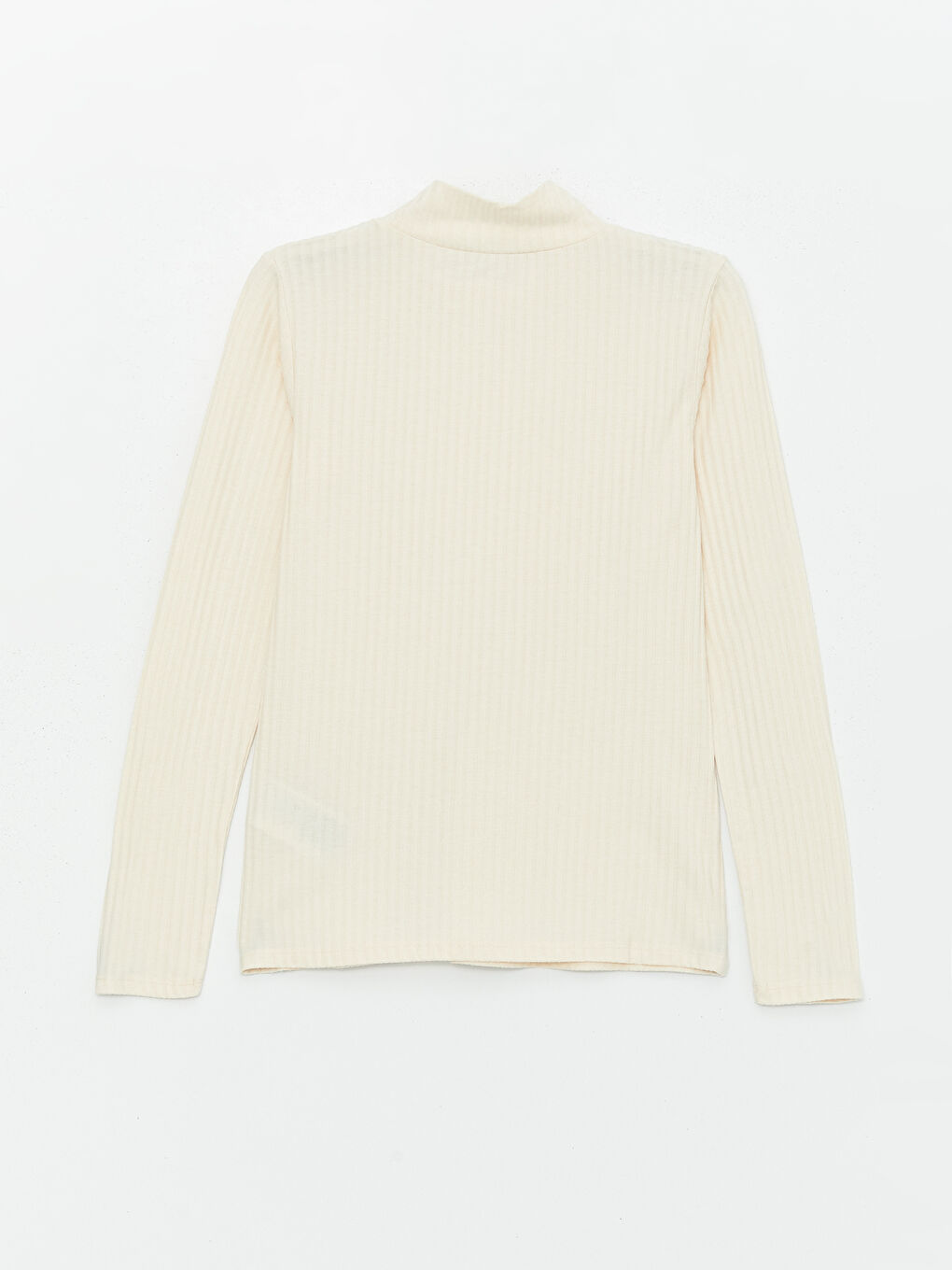 Funnel Neck Plain Long Sleeve Women's T-Shirt-6