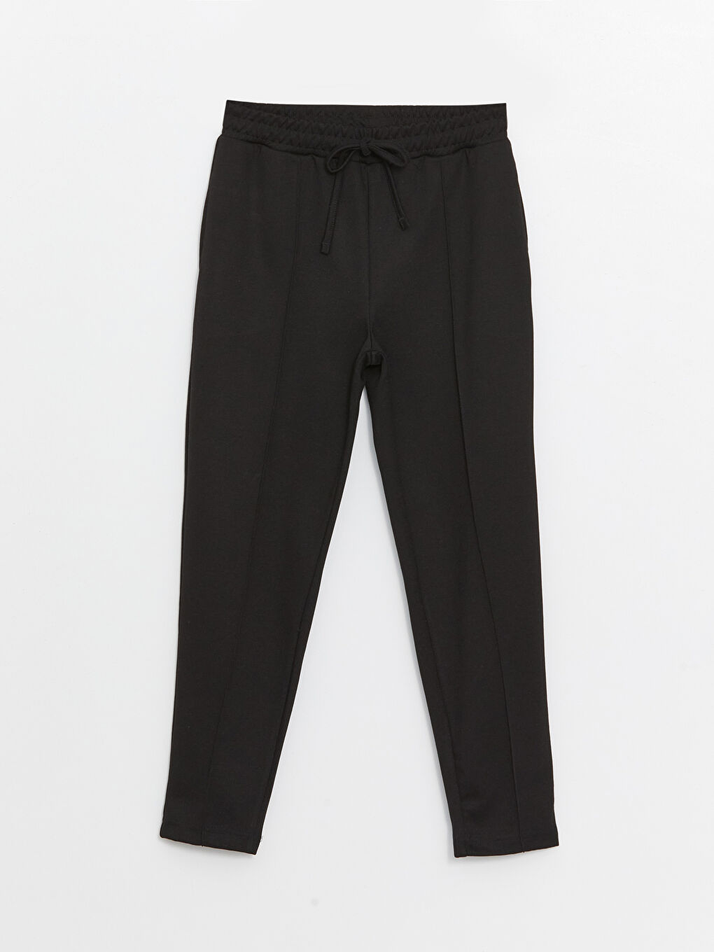 Women's Elastic Waist Plain Trousers-5