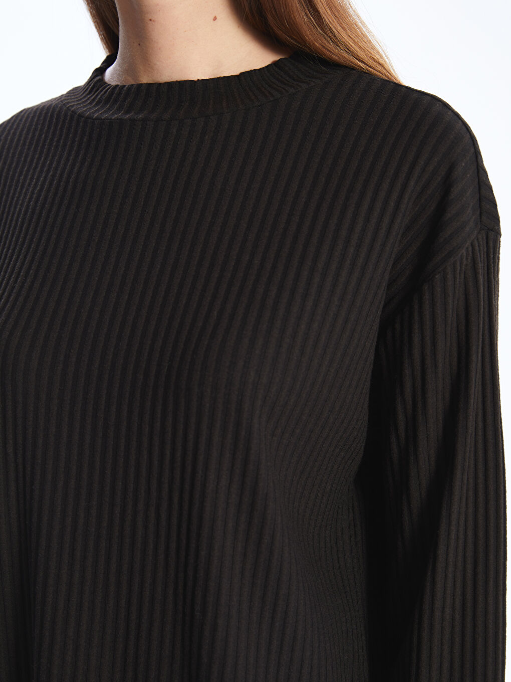 Funnel Neck Plain Long Sleeve Women's Tunic -W3DQ98Z8-CVL