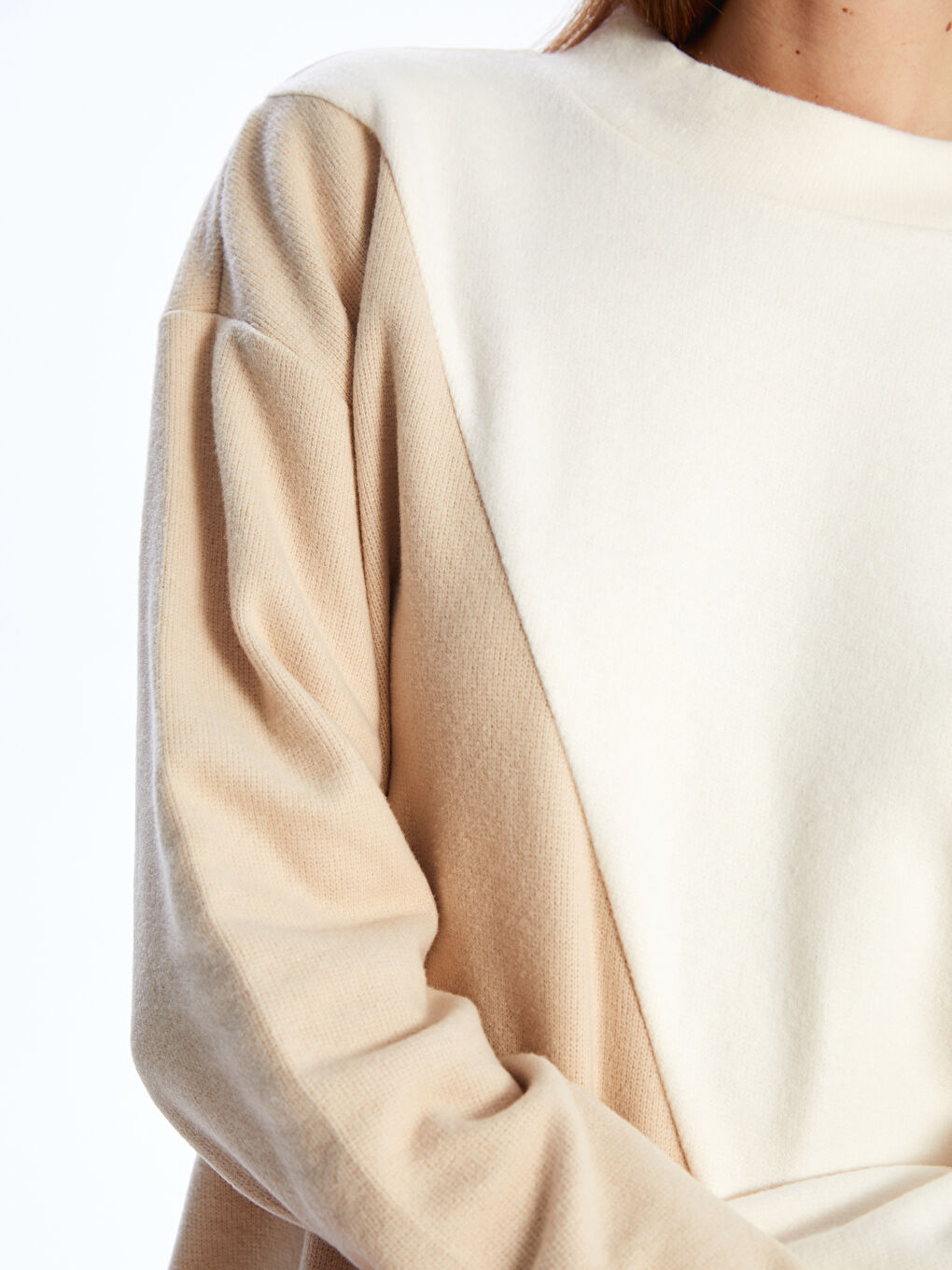 Funnel Neck Color Block Women's Tunic-3