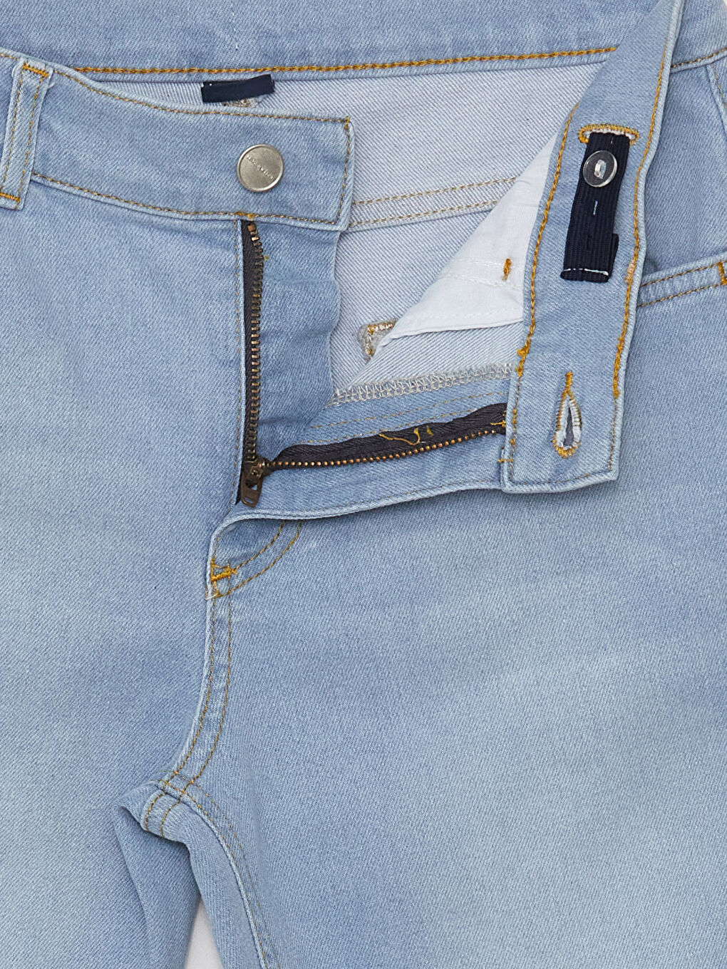 İndigo Beli Ayarlanabilir Lastikli Erkek Çocuk Jean Pantolon-2