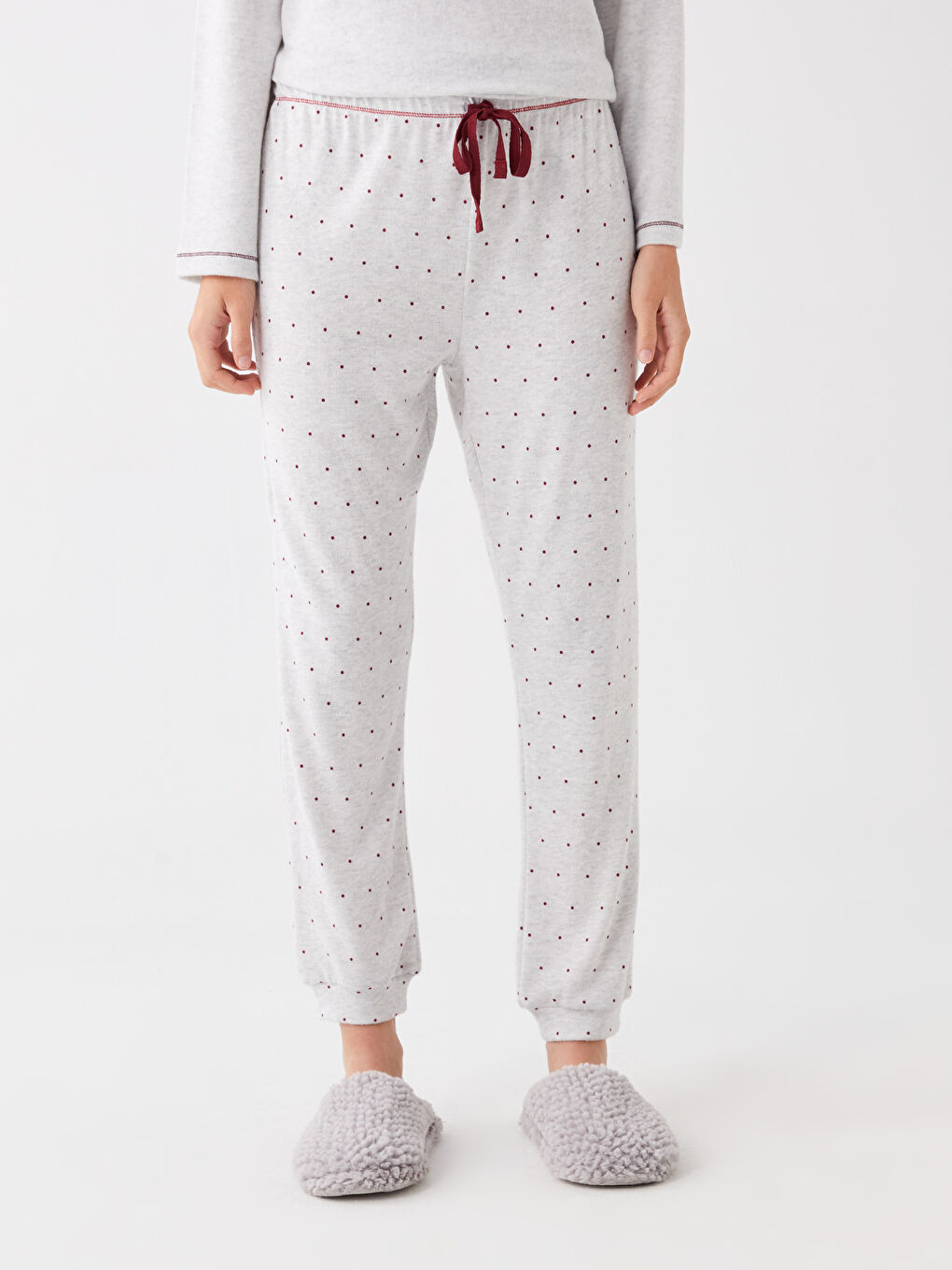 LCW DREAM Pyjama-Hosen für Damen mit elastischem Bund und Punktmuster -W3DR64Z8-998