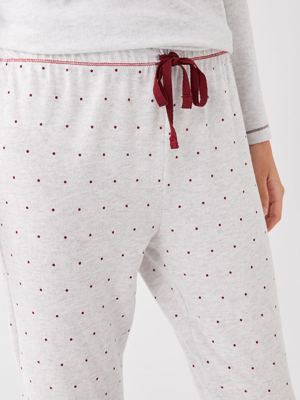 LCW DREAM Pyjama-Hosen für Damen mit elastischem Bund und Punktmuster -W3DR64Z8-998